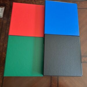 Set of Four Colorful Binders